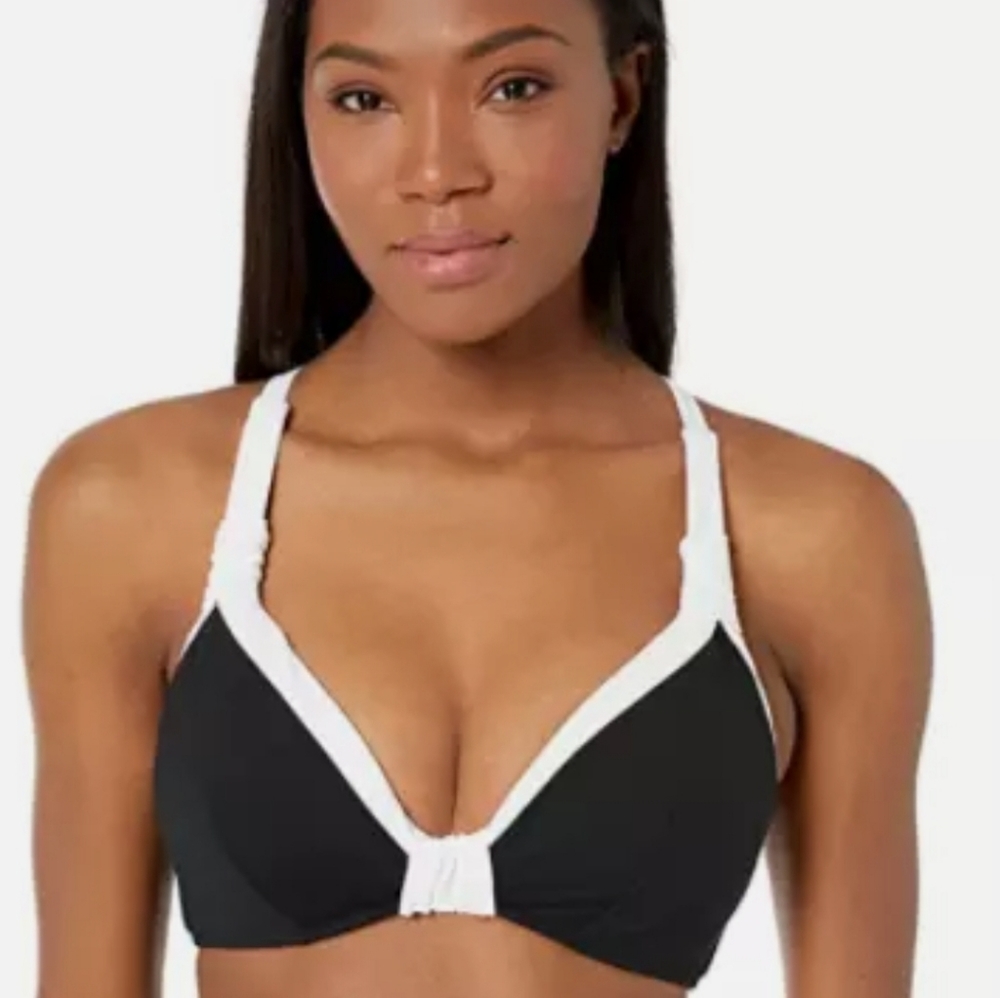 Seafolly Women's F Cup Halter Bikini Top, Black
